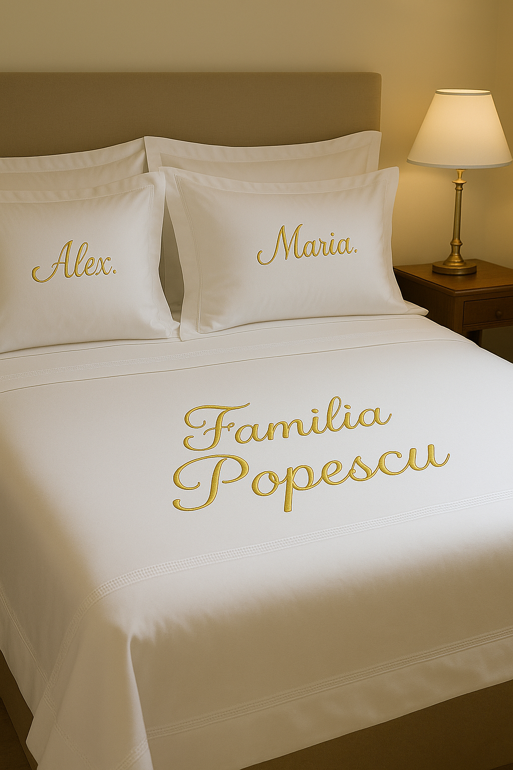 Lenjerie de pat personalizata- Pat dublu 6 piese