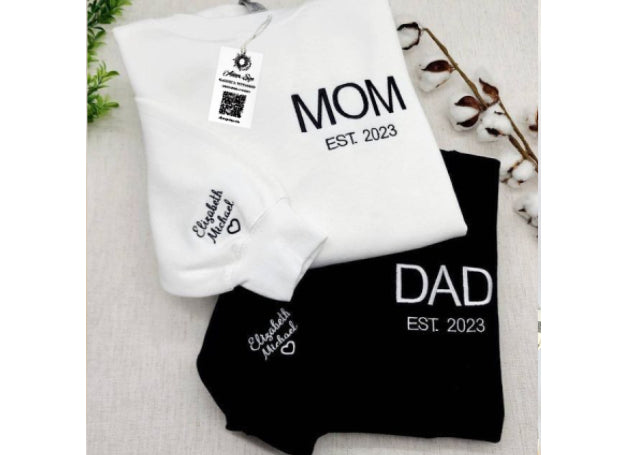 Hanorac brodat personalizat pentru parinti