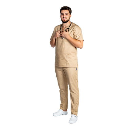Costum medical personalizat prin broderie barbati grena unisex