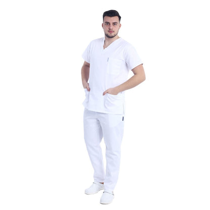 Costum medical personalizat prin broderie barbati grena unisex