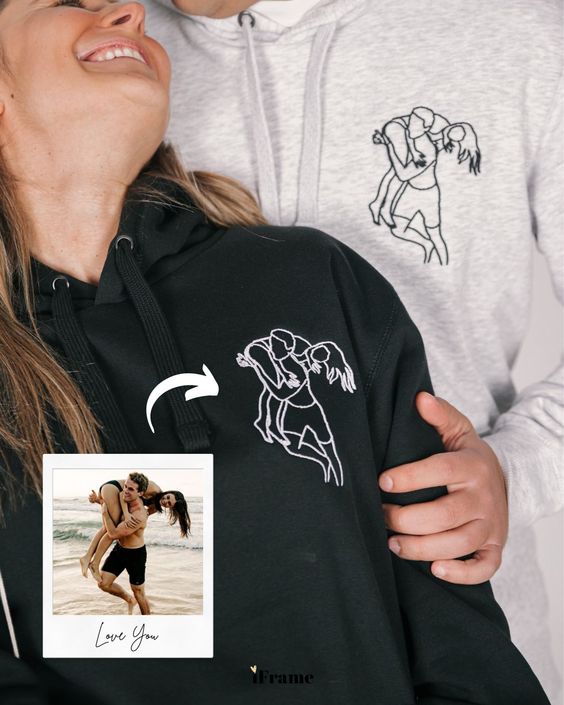 Set 2 hanorace cuplu Poza contur