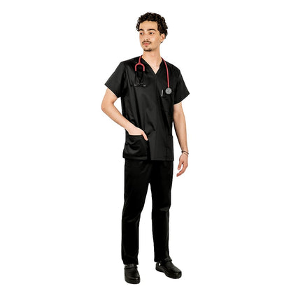 Costum medical personalizat prin broderie barbati grena unisex