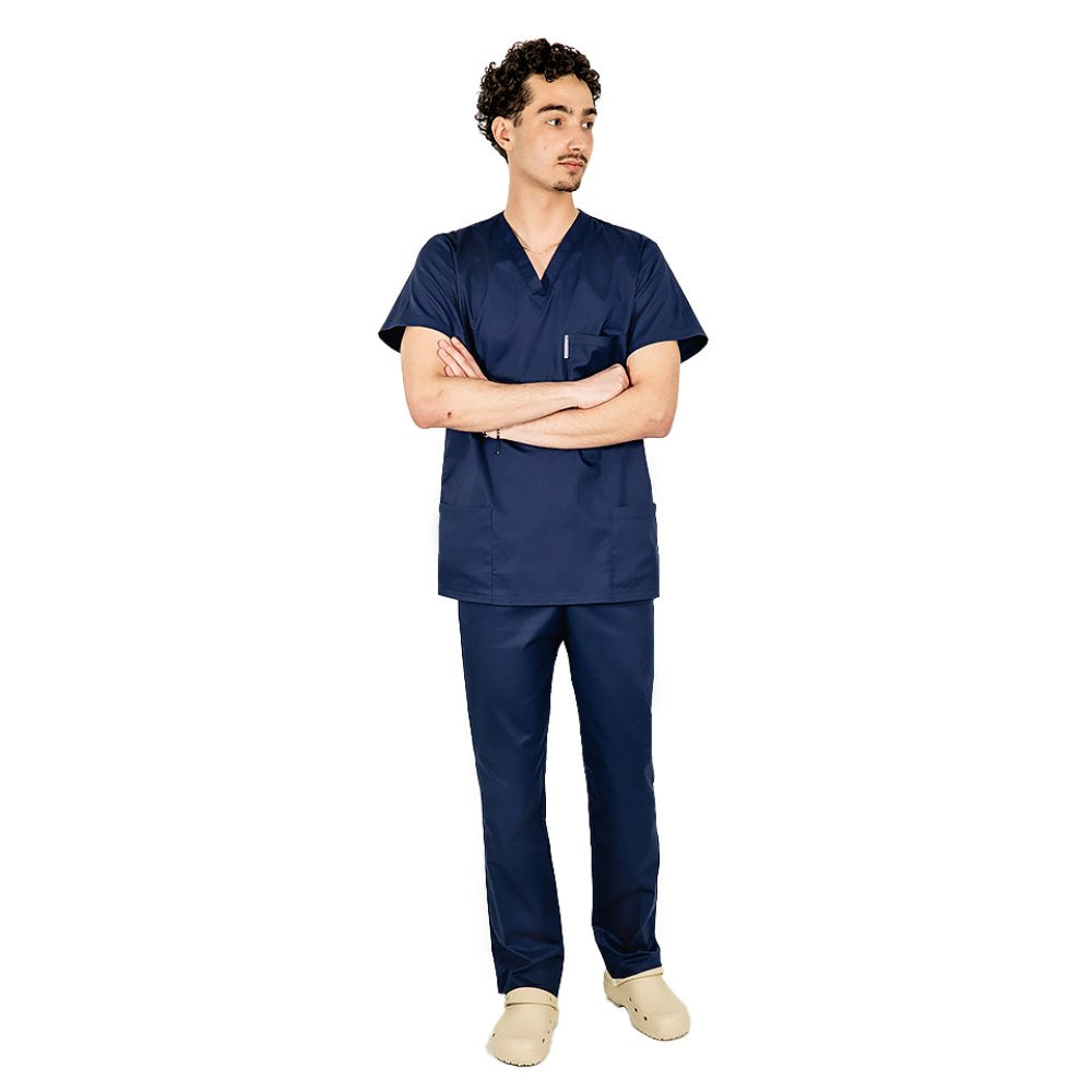 Costum medical personalizat prin broderie barbati grena unisex