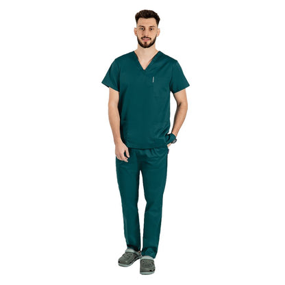 Costum medical personalizat prin broderie barbati grena unisex