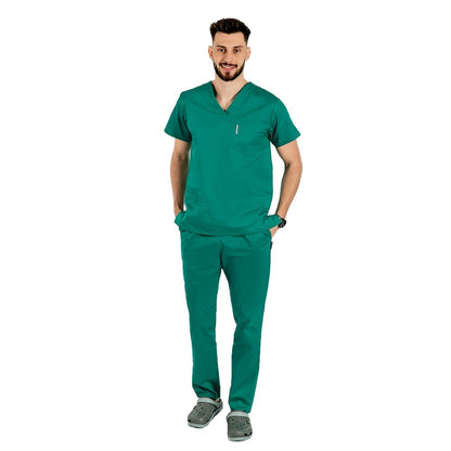 Costum medical personalizat prin broderie barbati grena unisex