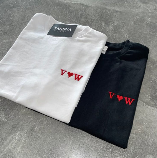 Tricou Cupluri Matchy Initiale Heart