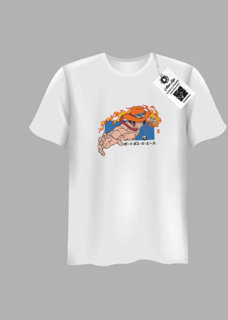 Tricou Brodat One Piece -Portgas D. Ace