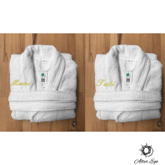 Set halate de baie premium personalizat cu text personalizat unisex