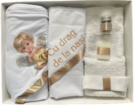 Trusou de botez, 6 piese cu Ingeras - Roz Intens