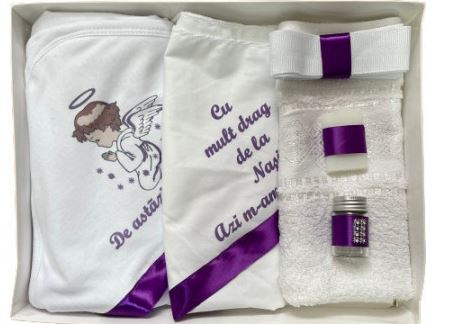 Trusou de botez, 6 piese cu Ingeras - Roz Intens
